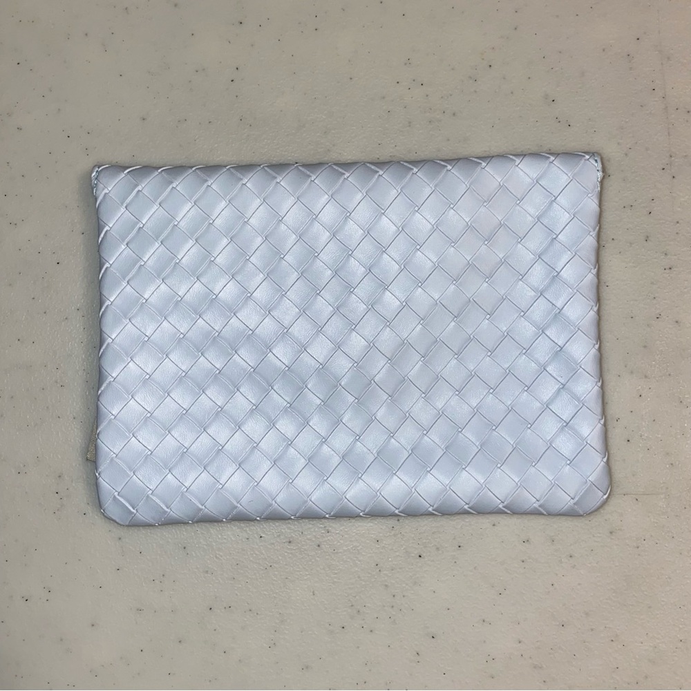 Ipsy Cosmetics Bag Light Blue Woven Envelope with Gold Wax Stamp Closure - Picture 2 of 3